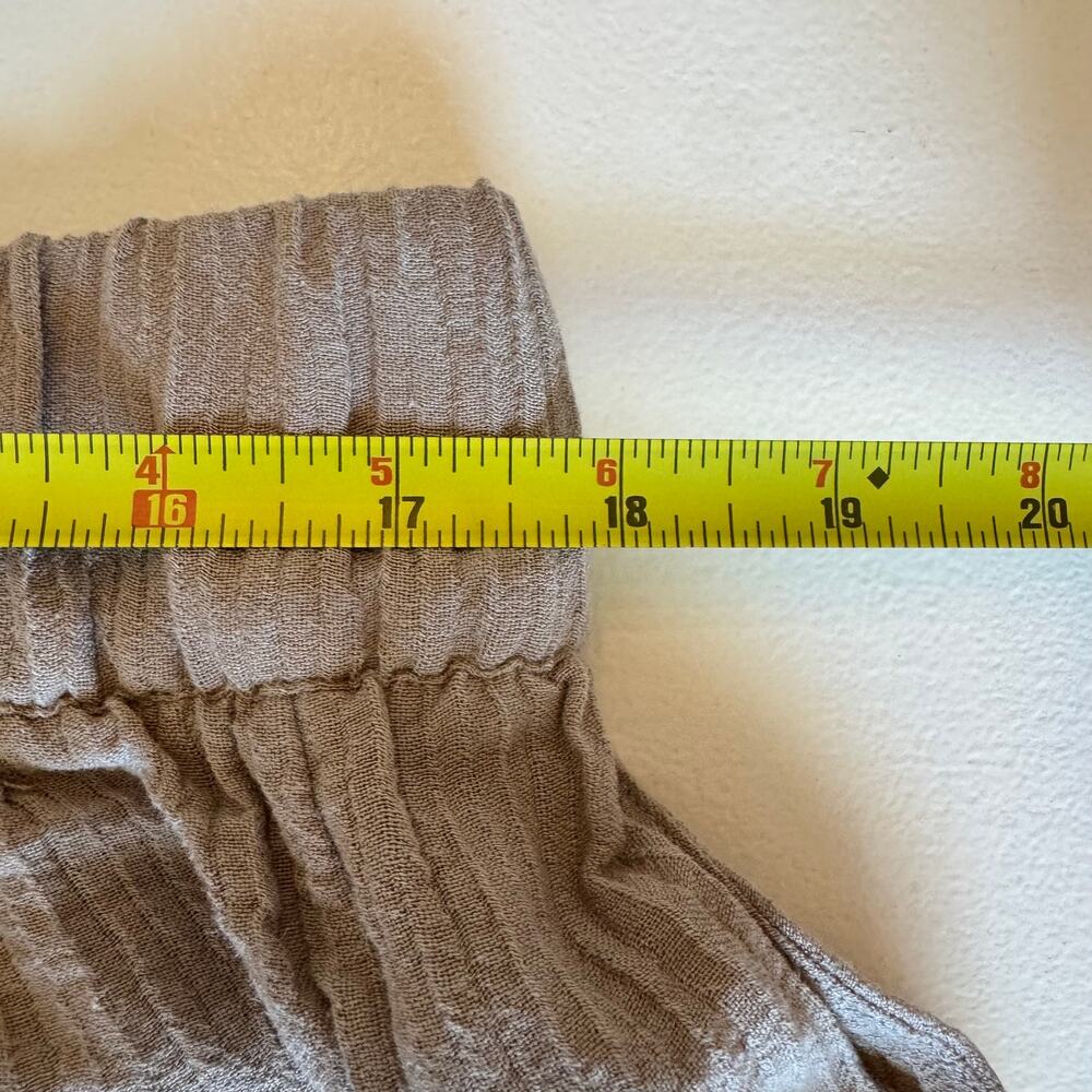 Soft Surroundings New Oceo Gauze Wide Leg Elastic Waist Pants Pebble Taupe PXL - Picture 7 of 8